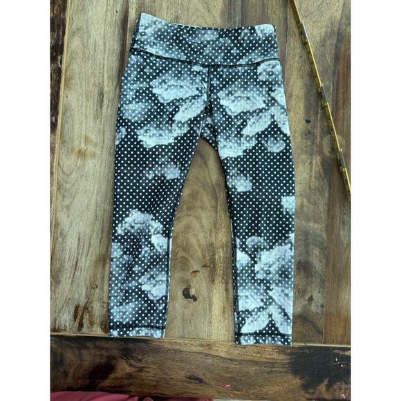 Lululemon Women's Gray White Wunder Under Full-On Luon Crop Leggings Size 4 - Picture 5 of 7